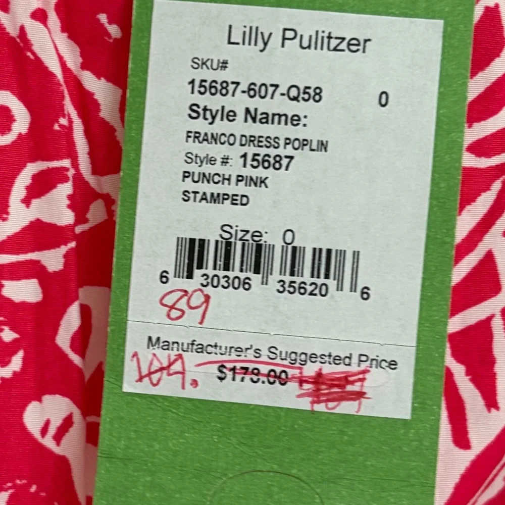 Lilly Pulitzer Frankie Dress Poplin Punch Pink | Size 0 | NWT - Picture 4 of 5